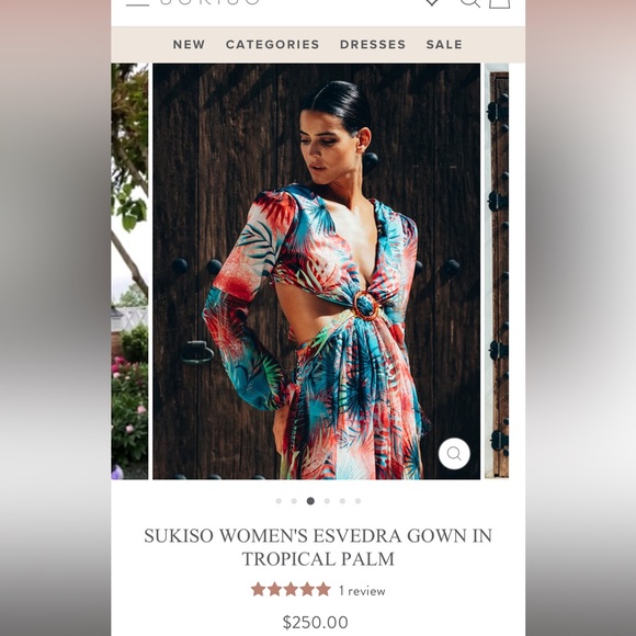 Dresses & Skirts - SUKISO WOMEN'S ESVEDRA GOWN IN TROPICAL PALM